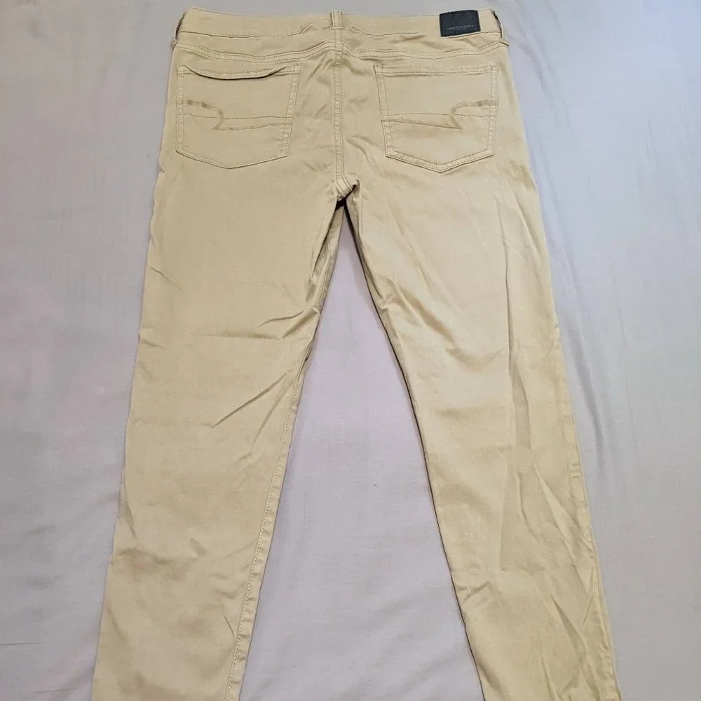 American Eagle Khaki Tan Jeggings Size 12 Short Super Super Stretch X - Picture 2 of 15